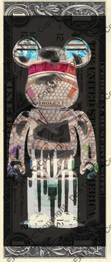 $1 USD ’270625$5’’ (2025) Edition of 100 bear $1 bill Art Print