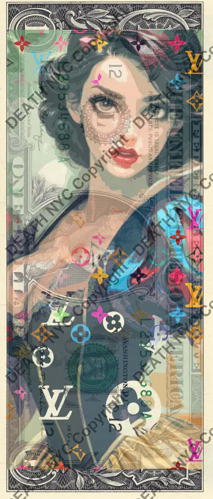 $1 USD ’280325$3’’ (2025) Edition of 100 snow $1 bill Art Print