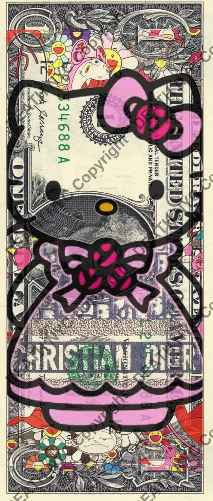 $1 USD ’280426$15’’ (2026) Edition of 100 kitty - $1 bill - Art Print