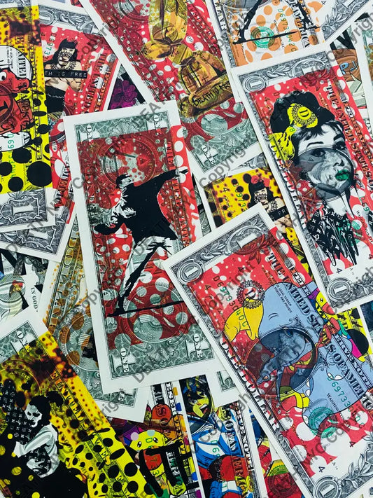 $1 Usd Mixed Media Limited Set (100 Pieces By Random) Art Print