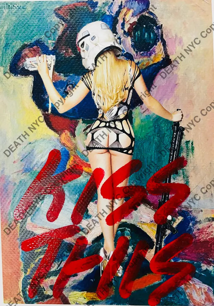 ’14018’’Kiss This Back Hand Written (Edition Of One) 2025 Art Print