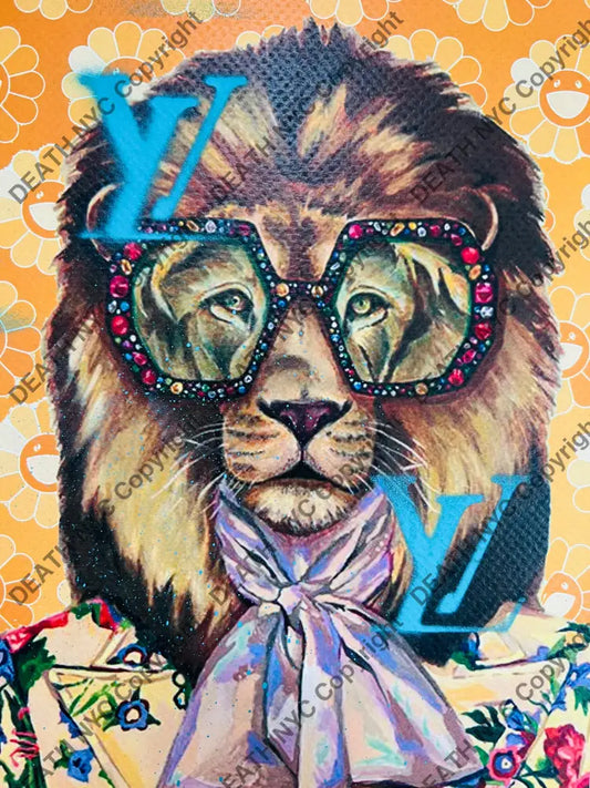 ’19021’’ L lion Mixed Media art print (Edition of one) 2025 Art Print