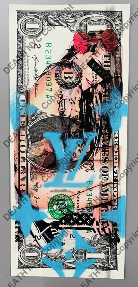 ’24011 Skate Girl’ Us Dollar Mixed Media (Edition Of One) 2025 Art Print
