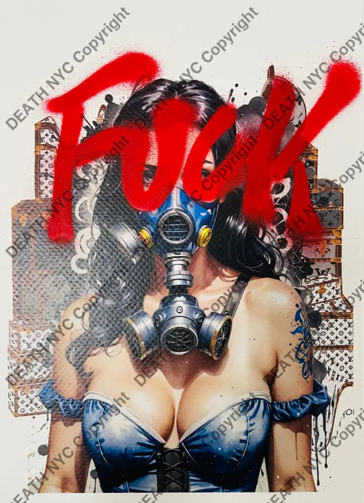 ’250111’’ F Mask Girl Hand Written (Edition Of One) 2025 Art Print