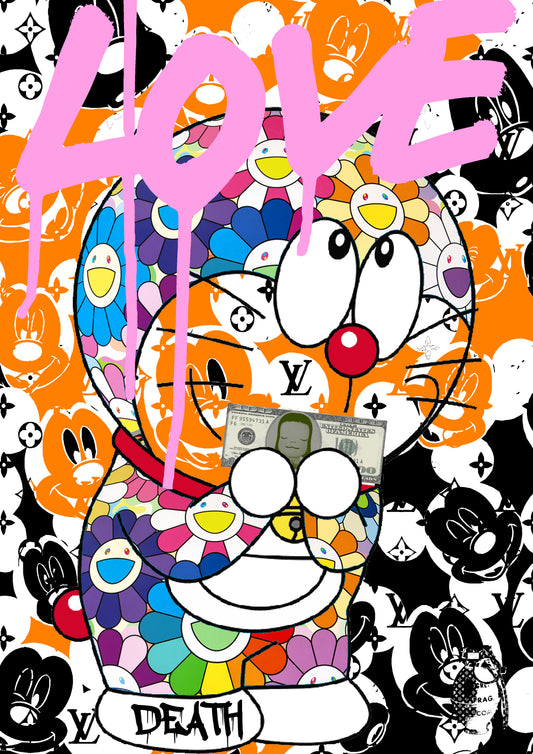 Auction "dmon flwr 4" art print 45x32cm (Edition of 100)