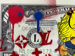 ’Alice $100’ Original On Paper Stencil (Edition Of One) 2024 Art Print