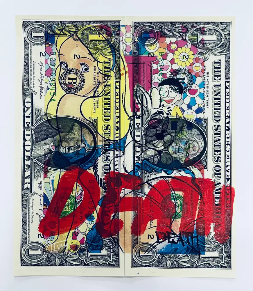 ’Alice’s Death’ Double Us Dollar Hand Written (Edition Of One) 2024 Art Print