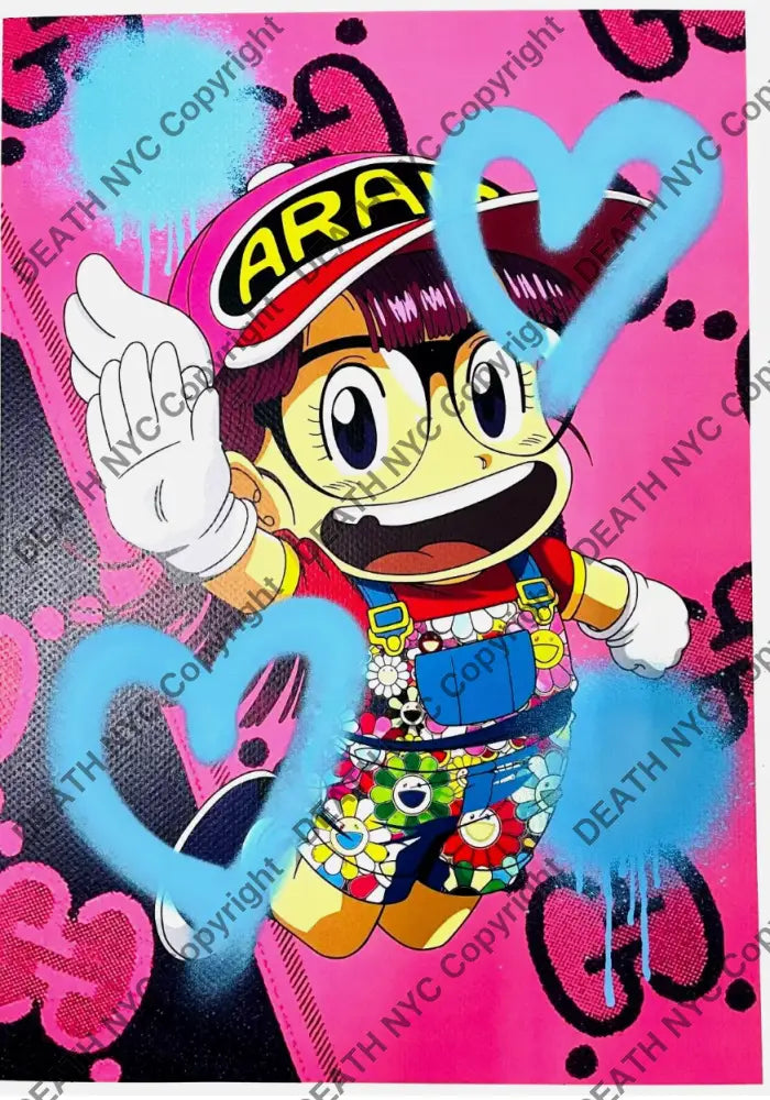 ’Arale Heart’ Handwritten (Edition Of One) 2024 Art Print