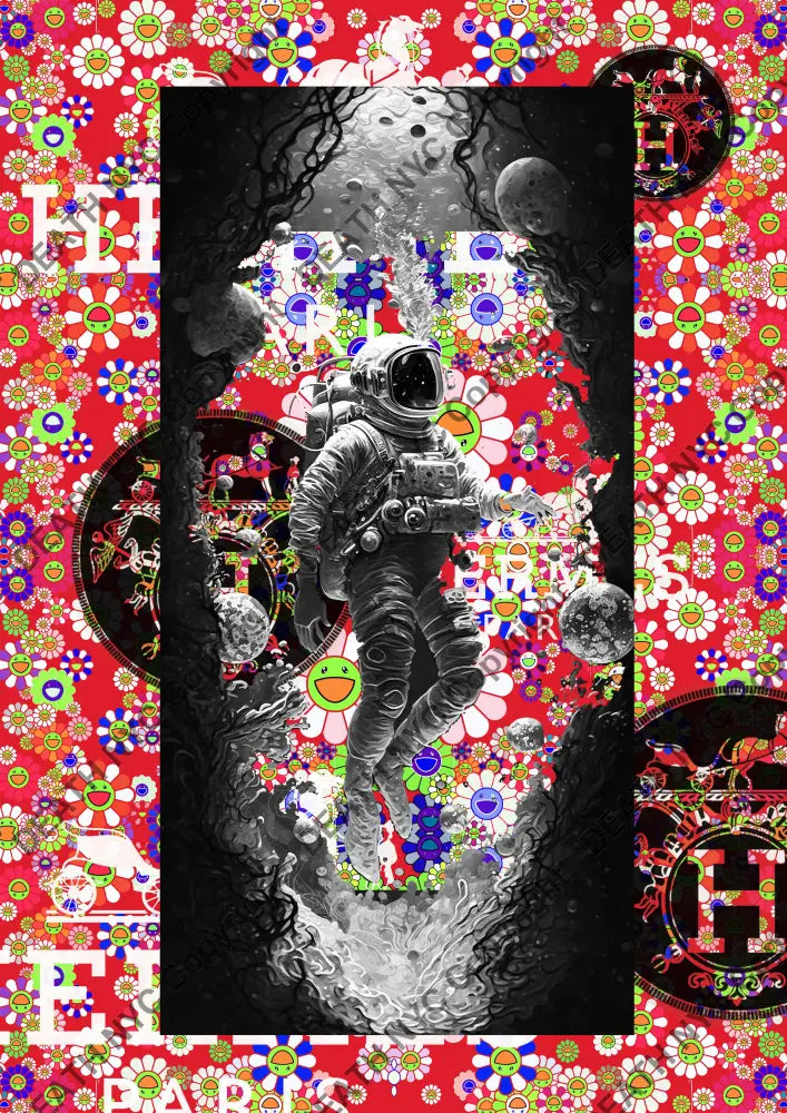 ’Astro Red Flwr’ (53) 60X42Cm (Edition Of 10) (2024) Art Print