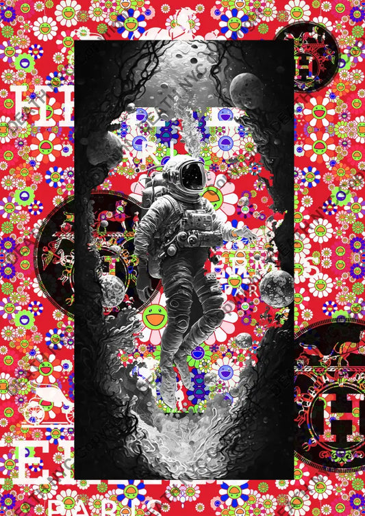 ’Astro Red Flwr’ (53) 60X42Cm (Edition Of 10) (2024) Art Print