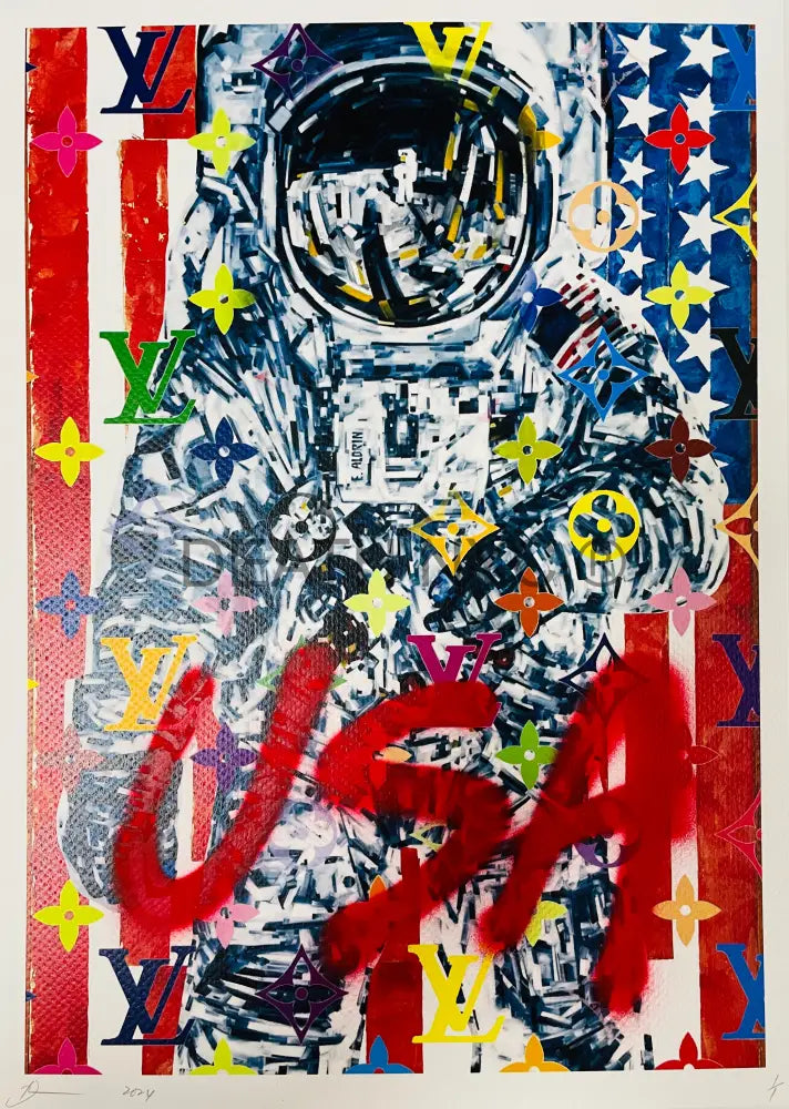 ’Astro U S A’ Handwritten Art Print 45X32Cm (Edition Of One) 2024