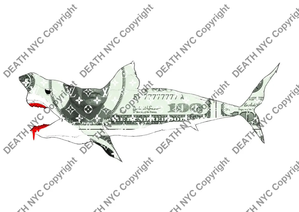 Auction ’100 shark’ art print 45x32cm (Edition of 100) Art Print