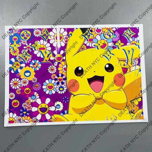 Auction 21cm x 29.7cm Edition of 100 Pika Purple Art Print Art Print