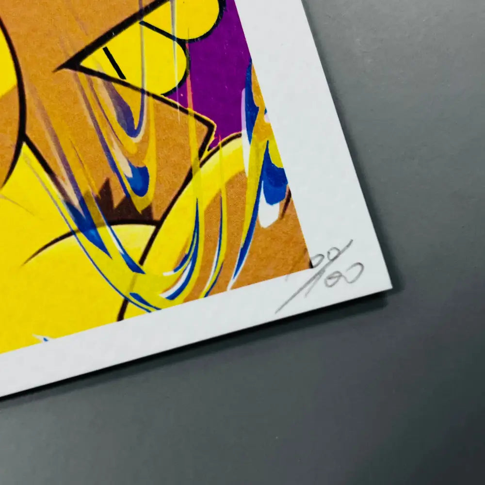 Auction 21cm x 29.7cm Edition of 100 Pika Purple Art Print Art Print