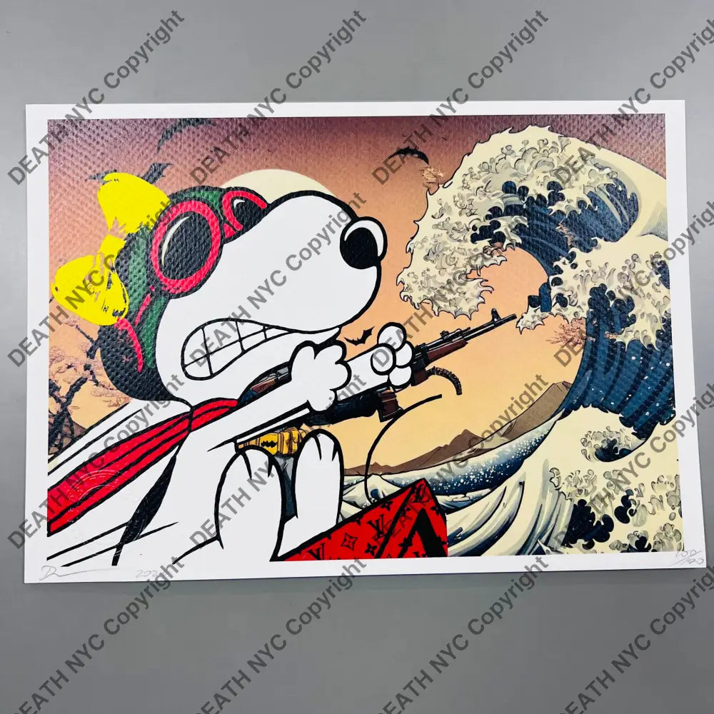 Auction 21cm x 29.7cm Edition of 100 Sn dog Fly Art Print Art Print