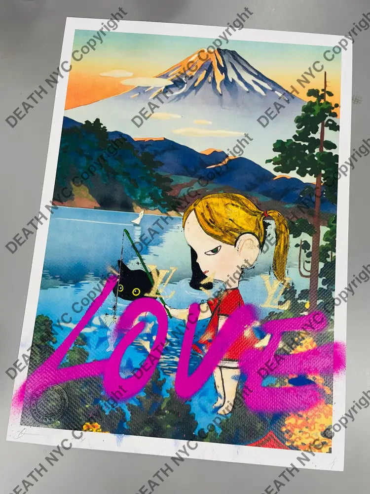 Auction 45cm x 32cm Edition of 1 Art Print fuji cat Art Print