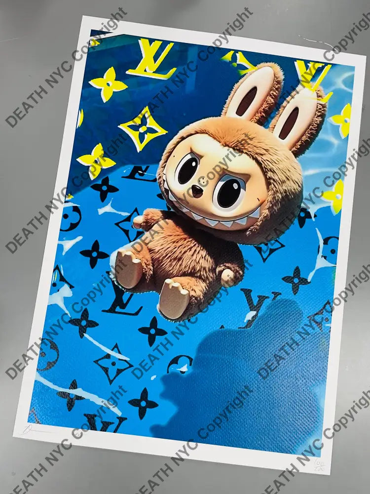 Auction 45cm x 32cm Edition of 100 Art Print l b b blue Art Print