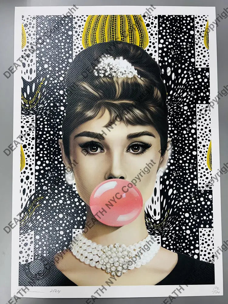 Auction 45cm x 32cm Edition of 100 audrey pink Art Print