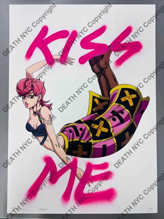 Auction 45cm x 32cm Edition of ONE Jo Fly Kiss Art Print