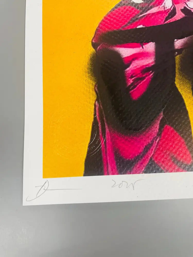 Auction 45cm x 32cm Edition of ONE Jo Pink Yel Art Print