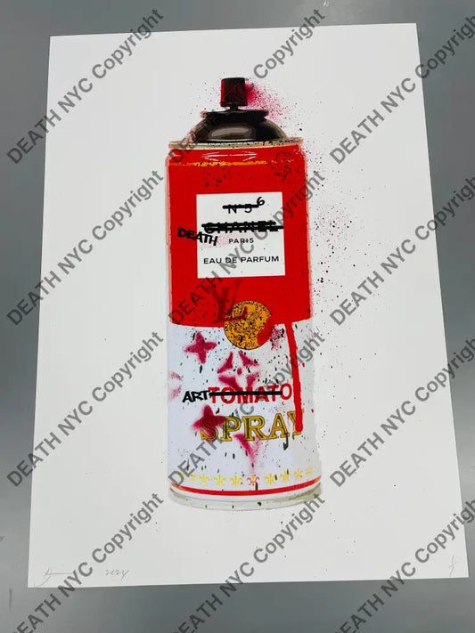 Auction 45cm x 32cm Edition of ONE L red Spray Art Print