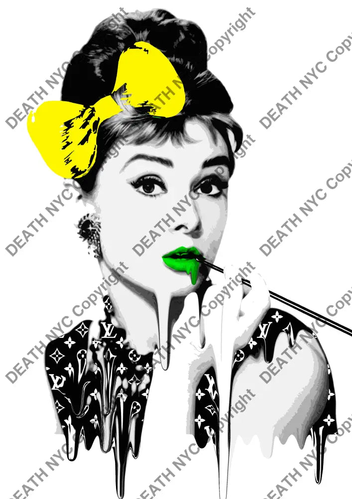 Auction ’audrey drip yel ’ art print 45x32cm (Edition of 100) - Art Print