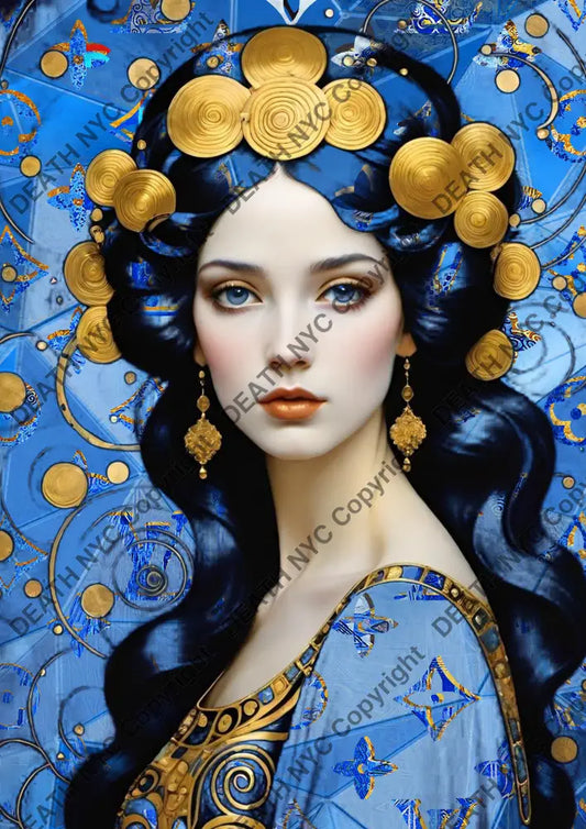 Auction ’blue portrait’ 45x32cm (Edition of 100) BF599 Art Print