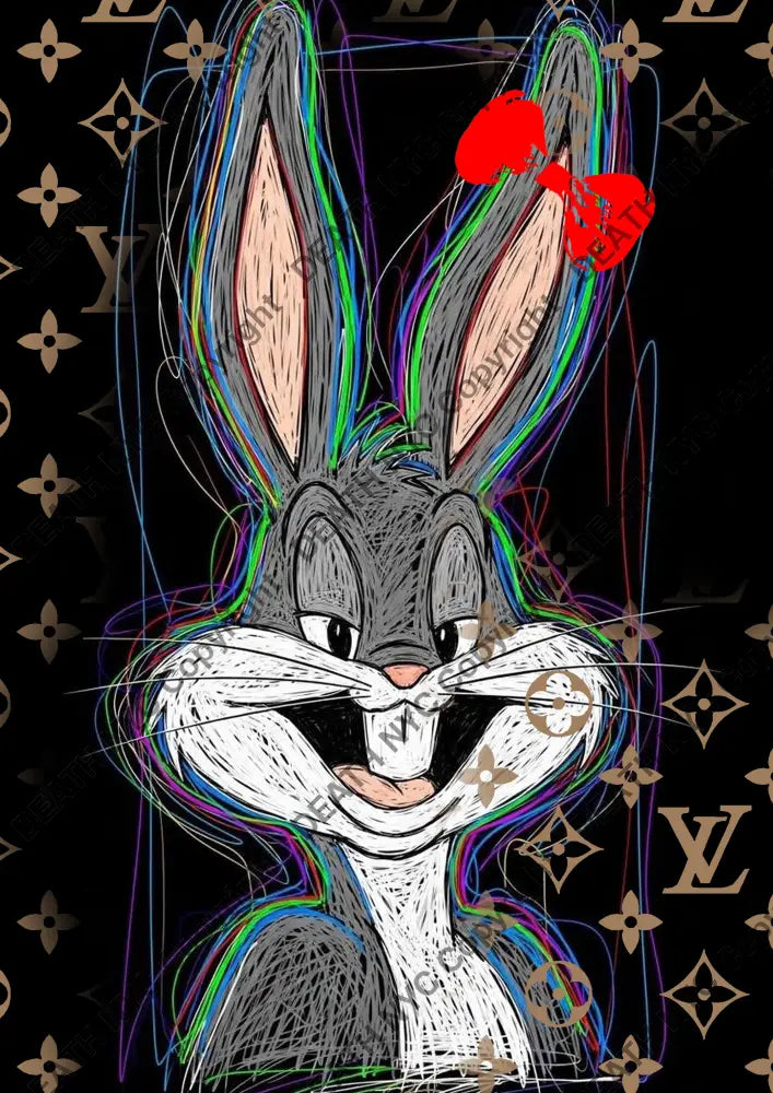 Auction ’CA989 bunny’ art print 45x32cm (Edition of 100) Art Print