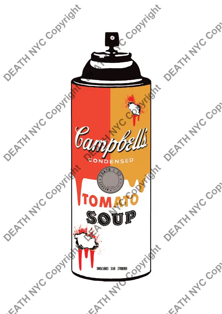Auction ’camp soup spray red org ’ art print 45x32cm (Edition of 100) - Art Print