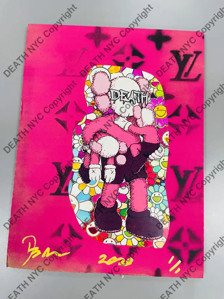 Auction Cardboard Art Original artwork Edition of 1 x pink Art Print