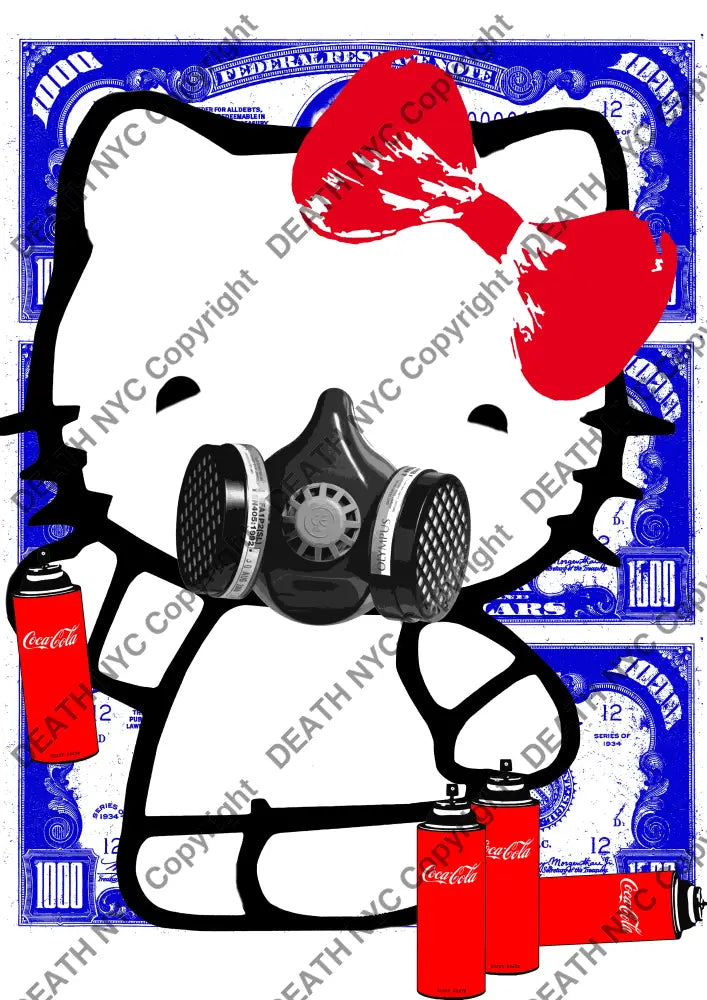 Auction ’CB435 kitty’ art print 45x32cm (Edition of 100) Art Print