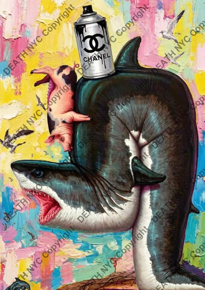 Auction ’DA449 shark’ art print 45x32cm (Edition of 100) - Art Print