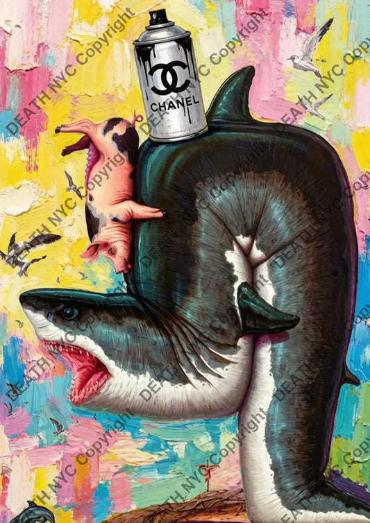 Auction ’DA449 shark’ art print 45x32cm (Edition of 100) - Art Print