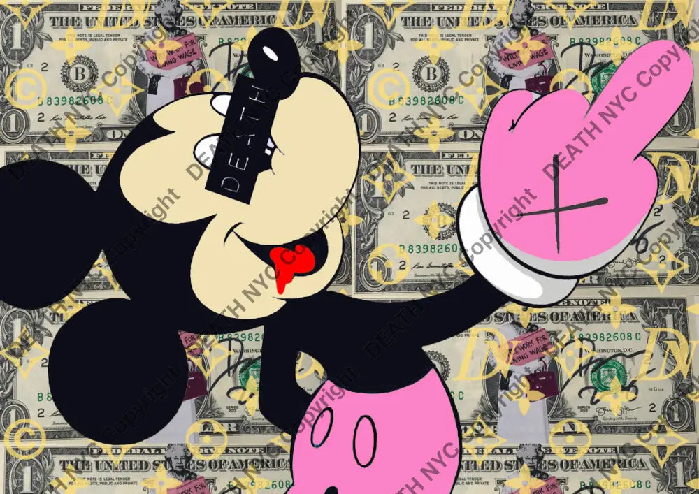 Auction ’death mick finger pink’ art print 45x32cm (Edition of 100) Art Print