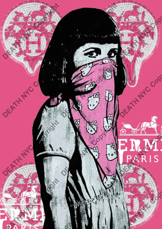Auction ’DEATHS827 mask girl ’ 45x32cm (Edition of 100) Art Print