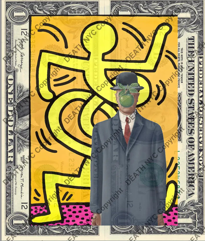 Auction DOUBLE USD $1 Original artwork 011121D2 har Art Print