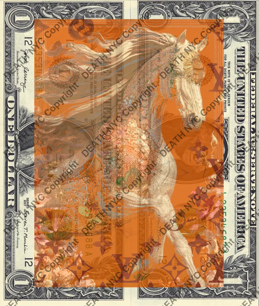 Auction DOUBLE USD $1 Original artwork 011225D11 horse Art Print