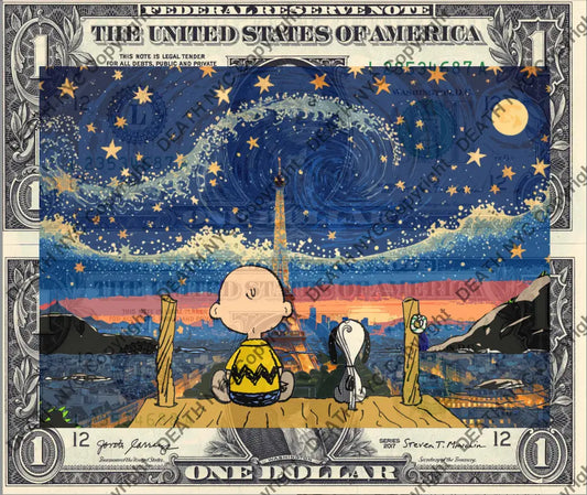 Auction DOUBLE USD $1 Original artwork 011225D12 silly Art Print