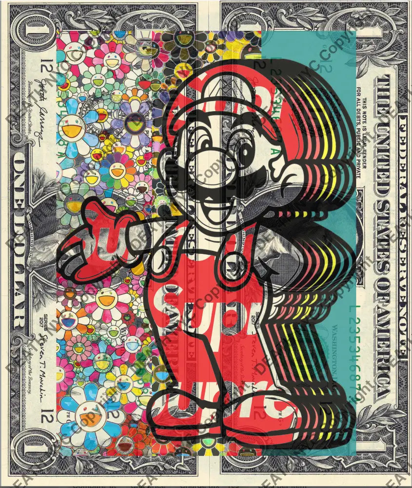Auction DOUBLE USD $1 Original artwork 021021D8n mar - Art Print