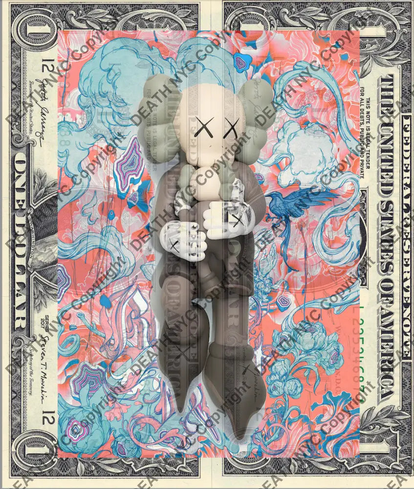 Auction DOUBLE USD $1 Original artwork 021121D5 x - Art Print