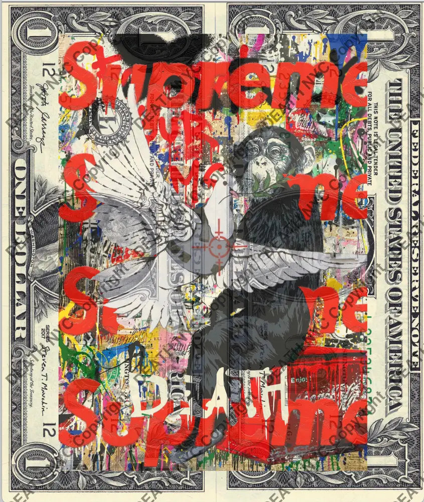 Auction DOUBLE USD $1 Original artwork 051125D3 bank Art Print