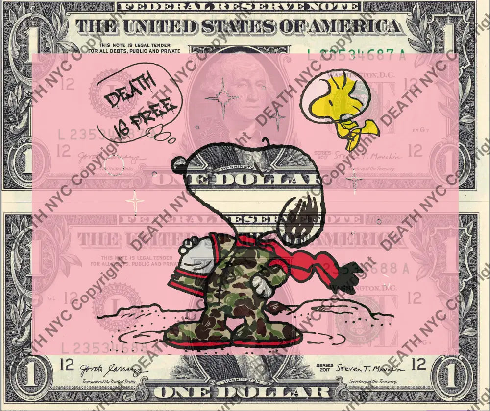 Auction DOUBLE USD $1 Original artwork 061225D10 silly Art Print