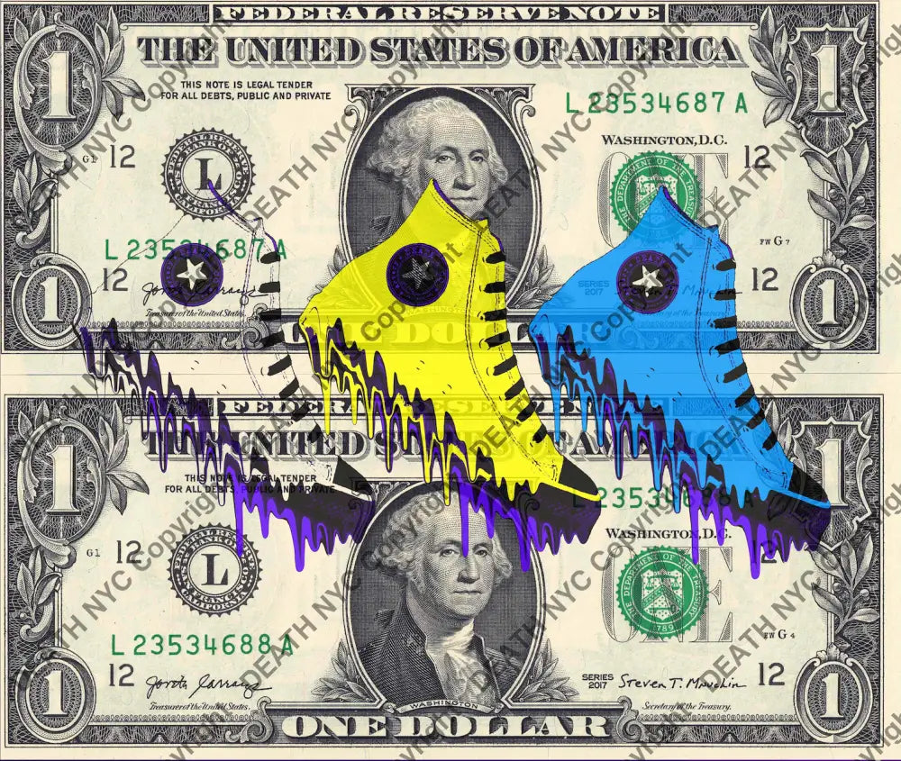 Auction DOUBLE USD $1 Original artwork 061225D13 conv Art Print