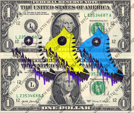 Auction DOUBLE USD $1 Original artwork 061225D13 conv Art Print
