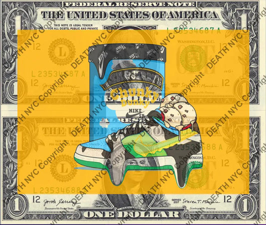 Auction DOUBLE USD $1 Original artwork 061225D17 sneak Art Print