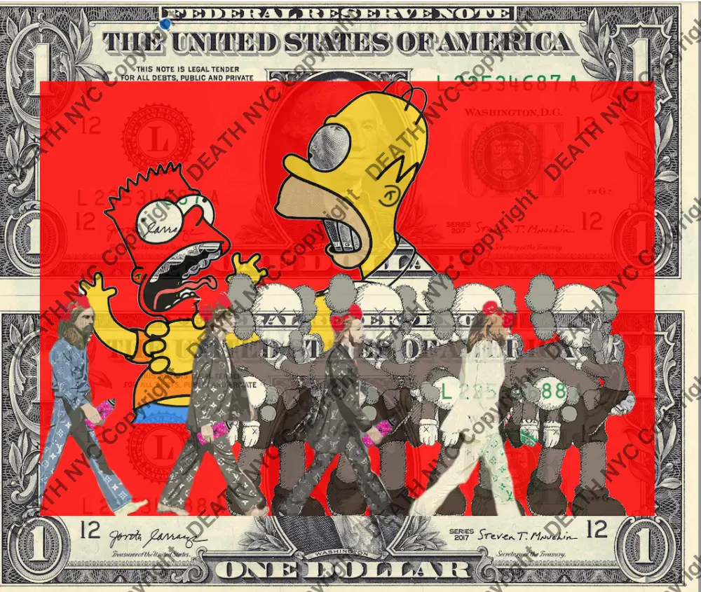Auction DOUBLE USD $1 Original artwork 070122$17 s mp - Art Print