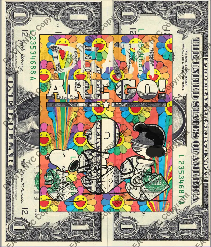 Auction DOUBLE USD $1 Original artwork 070423D22 silly Art Print