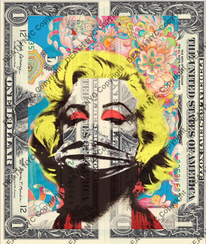 Auction DOUBLE USD $1 Original artwork 070721D24 monr - Art Print
