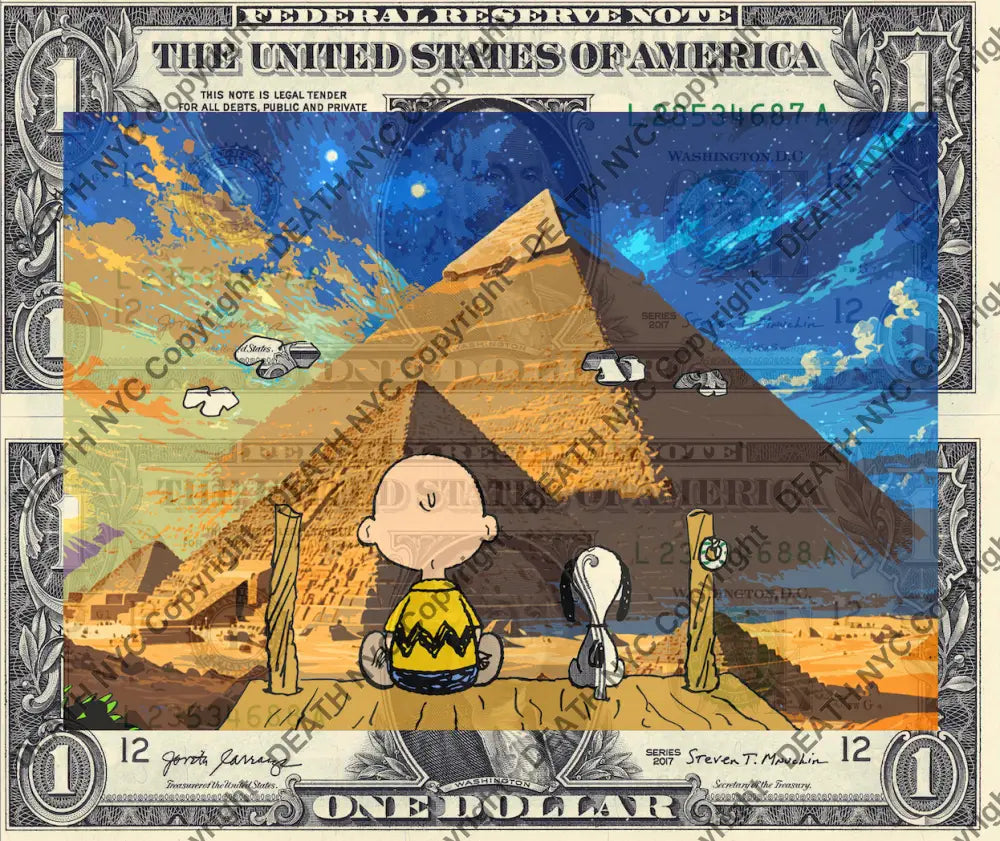 Auction DOUBLE USD $1 Original artwork 100624$6 silly - Art Print