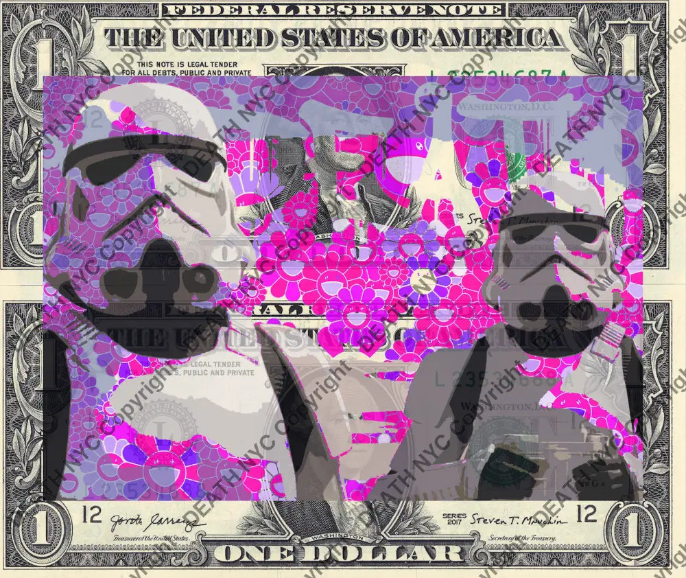 Auction DOUBLE USD $1 Original artwork 100721$4 troop - Art Print